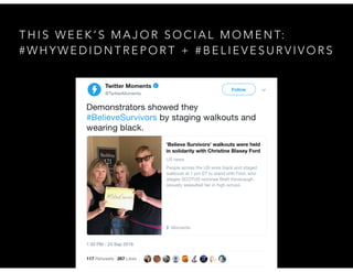 T H I S W E E K ’ S M A J O R S O C I A L M O M E N T:
# W H Y W E D I D N T R E P O R T + # B E L I E V E S U R V I V O R S
 