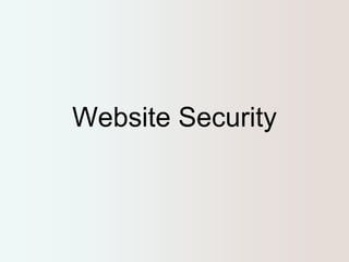 Website Security 
 