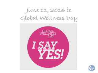 June 11, 2016 is
Global Wellness Day
 