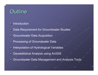 Groundwater Data Requirement and Analysis | PDF