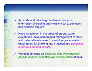 Groundwater Data Requirement and Analysis | PDF