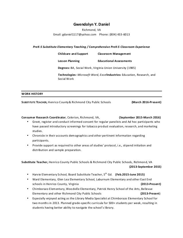gwen s education resume