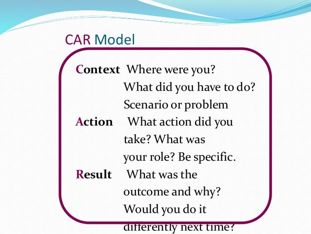 Car Method Of Interview – THE CAR METHOD – LWXFAE
