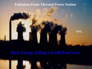 Emissions From Thermal Power Station 51% Dirty Energy Killing 1.6 mill Poor/Year 