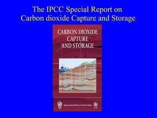 The IPCC Special Report on  Carbon dioxide Capture and Storage 