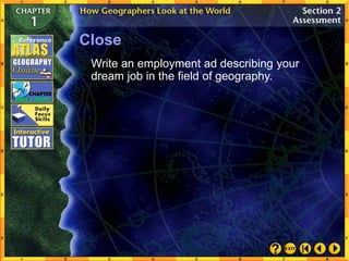 Close
Write an employment ad describing your
dream job in the field of geography.
 