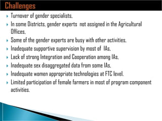 Ethiopia Agricultural Growth Program experiences in the gender perspective