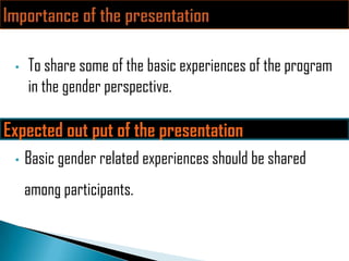 Ethiopia Agricultural Growth Program experiences in the gender perspective