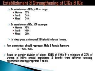 Ethiopia Agricultural Growth Program experiences in the gender perspective