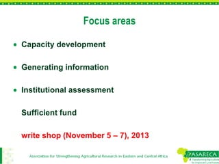 Gender mainstreaming in agricultural research for development: Experiences from ASARECA