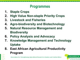 Gender mainstreaming in agricultural research for development: Experiences from ASARECA