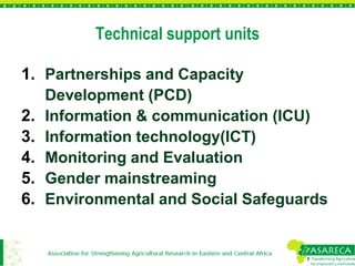 Gender mainstreaming in agricultural research for development: Experiences from ASARECA