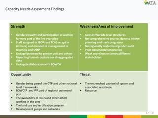 Gender mainstreaming at ATA: Current and future directions