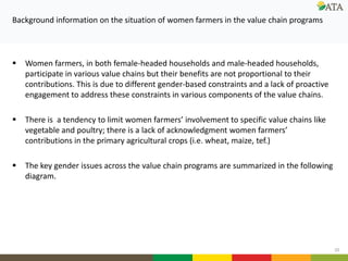 Gender mainstreaming at ATA: Current and future directions