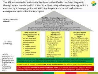 Gender mainstreaming at ATA: Current and future directions