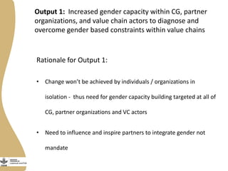 Capacity development in the Livestock and Fish research program gender strategy