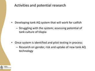Enhancing the employment of women fish retailers in Egypt