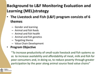 Creating gendered monitoring, evaluation and learning indicators for the Livestock and Fish research program