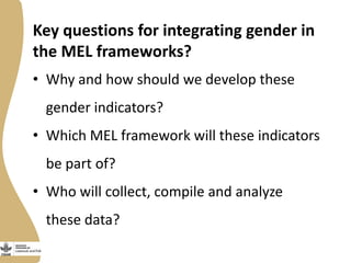 Creating gendered monitoring, evaluation and learning indicators for the Livestock and Fish research program