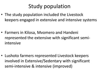 Mapping of gender roles and decision making in milk value chains in Tanzania