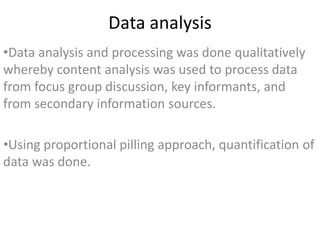 Mapping of gender roles and decision making in milk value chains in Tanzania