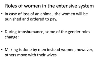 Mapping of gender roles and decision making in milk value chains in Tanzania