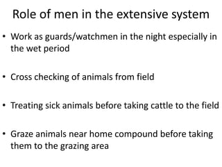 Mapping of gender roles and decision making in milk value chains in Tanzania