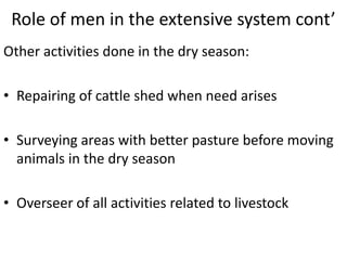 Mapping of gender roles and decision making in milk value chains in Tanzania