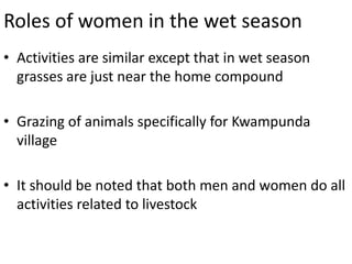 Mapping of gender roles and decision making in milk value chains in Tanzania