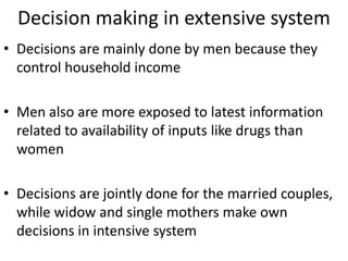 Mapping of gender roles and decision making in milk value chains in Tanzania