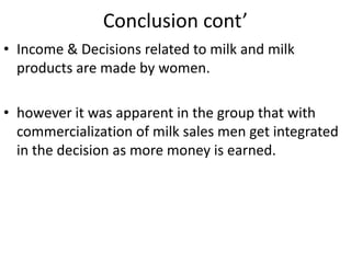 Mapping of gender roles and decision making in milk value chains in Tanzania