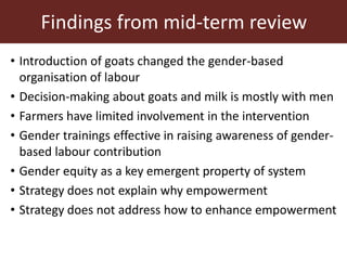 Integrating empowerment in the Dairy Goat and Root Crop Production project in Tanzania