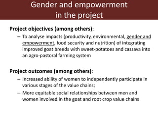 Integrating empowerment in the Dairy Goat and Root Crop Production project in Tanzania