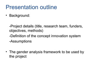 Gender analysis of agricultural innovation systems in East Africa