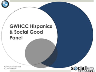 GWHCC Hispanics
& Social Good
Panel

#GWHCCSocialGood
@JulieDiazAsper

 