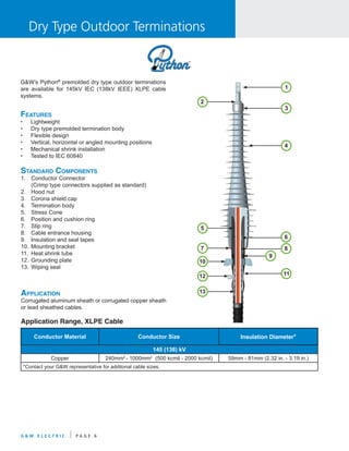 G&W High Voltage Cable Accessories - Joints & Terminations | PDF