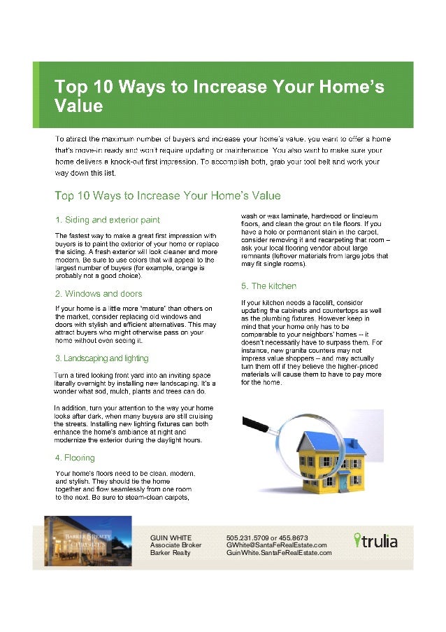 Home Seller's Guide How To Increase The Value of Your Home in 10 Easy