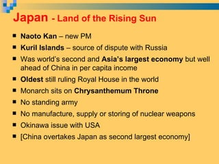 Japan  - Land of the Rising Sun ,[object Object],[object Object],[object Object],[object Object],[object Object],[object Object],[object Object],[object Object],[object Object]