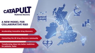 Accelerating innovative drug discovery
Connecting the UK drug discovery community
Transforming ideas into better medicines
for patients, faster
A NEW MODEL FOR
COLLABORATIVE R&D
 