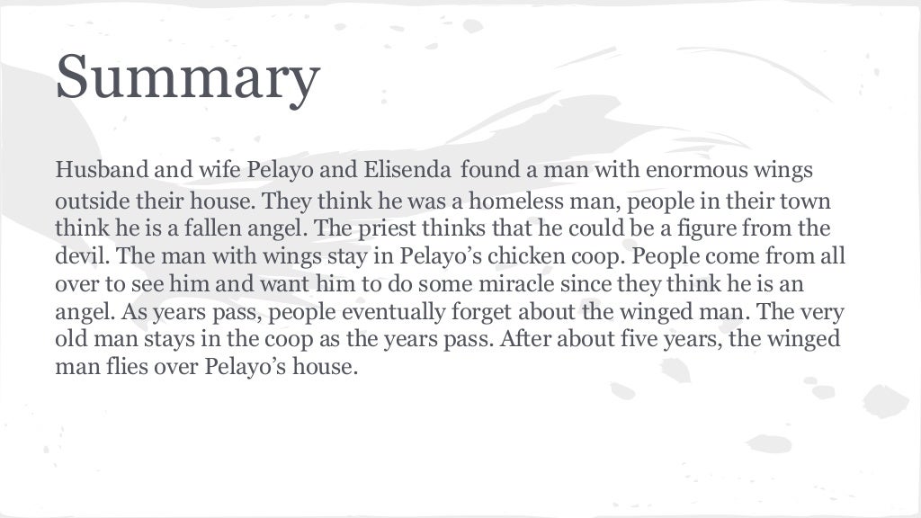 "A Very Old Man with Enormous Wings"
