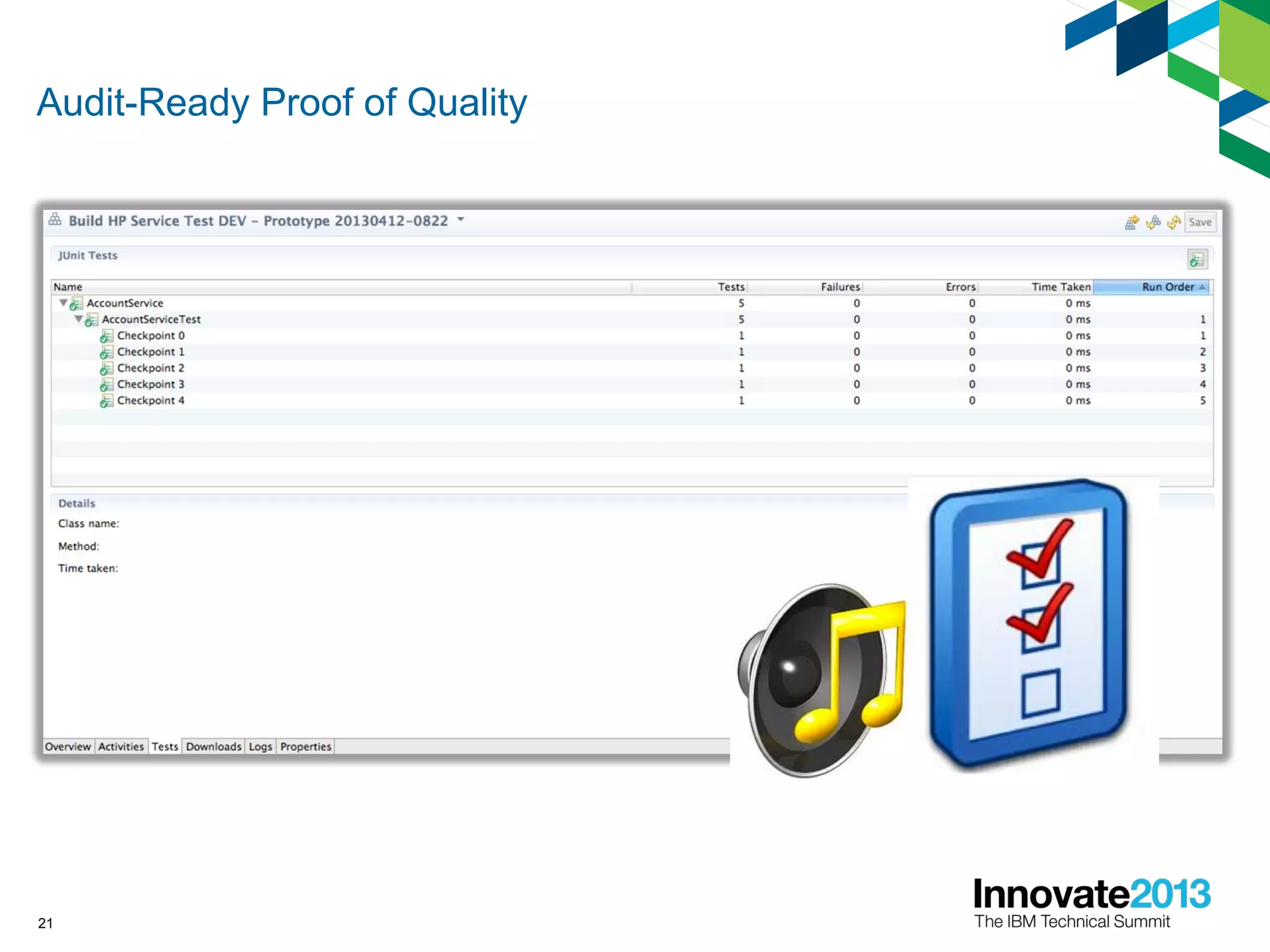 Audit-Ready Proof of Quality
21
 