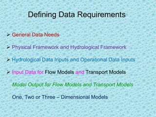 Data Requirements for Groundwater Modelling | PDF