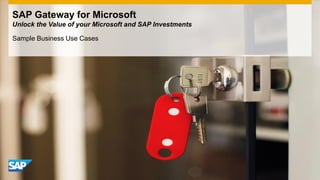 SAP Gateway for Microsoft
Unlock the Value of your Microsoft and SAP Investments
Sample Business Use Cases
 