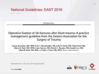 National Guidelines: EAST 2016
Kasotakis et al. J Trauma. 2017;82(3):618-26
25
 