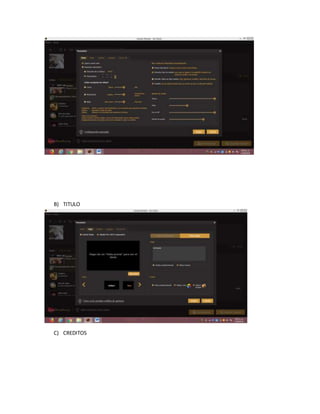 B) TITULO
C) CREDITOS
 