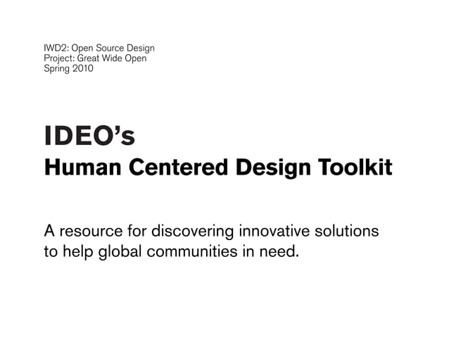 IDEO Human Centered Design Toolkit PPT
