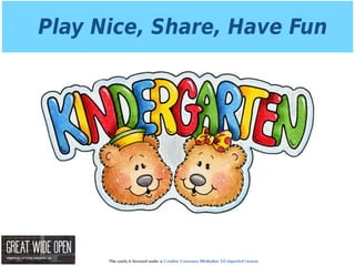 This work is licensed under a Creative Commons Attribution 3.0 Unported License.
Play Nice, Share, Have Fun
 
