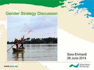 Gender Strategy Discussion
1
Sara Ehrhardt
28 June 2014
 