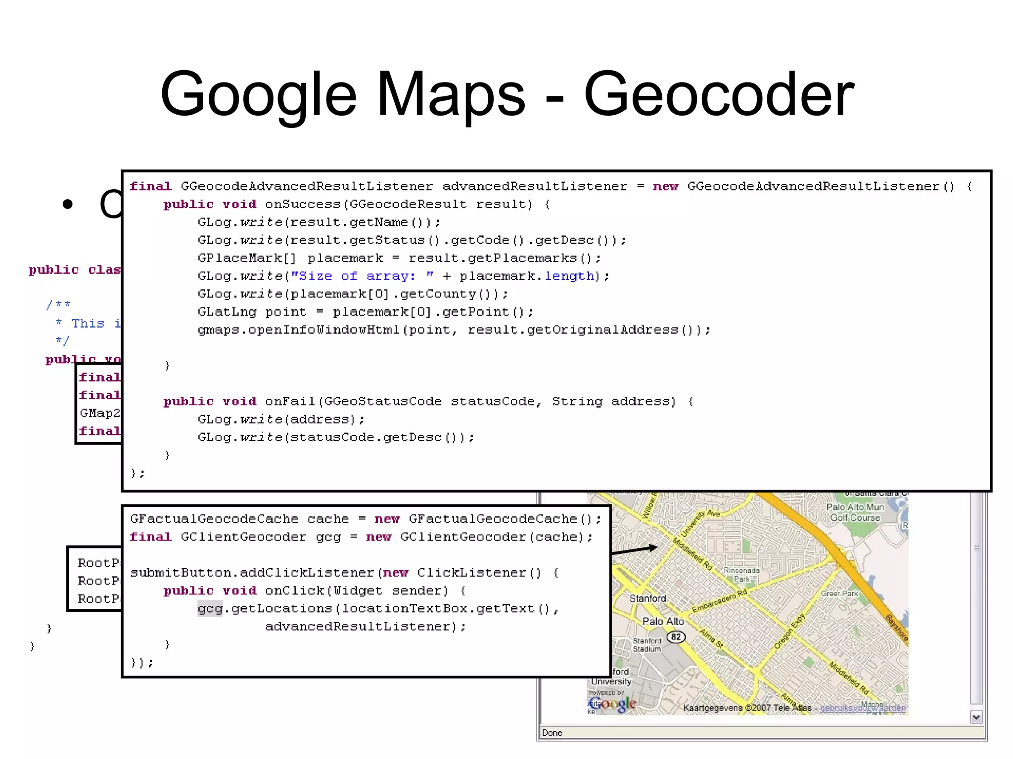 Google Maps - Geocoder Convert addresses to latitude/longitude pairs 