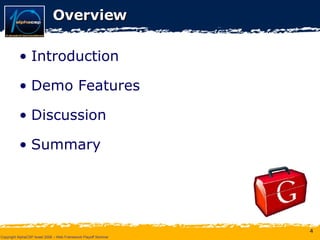 Overview Introduction Demo Features Discussion Summary 